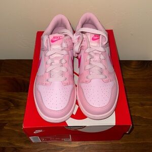 Nike Dunk low, pink, size 2y